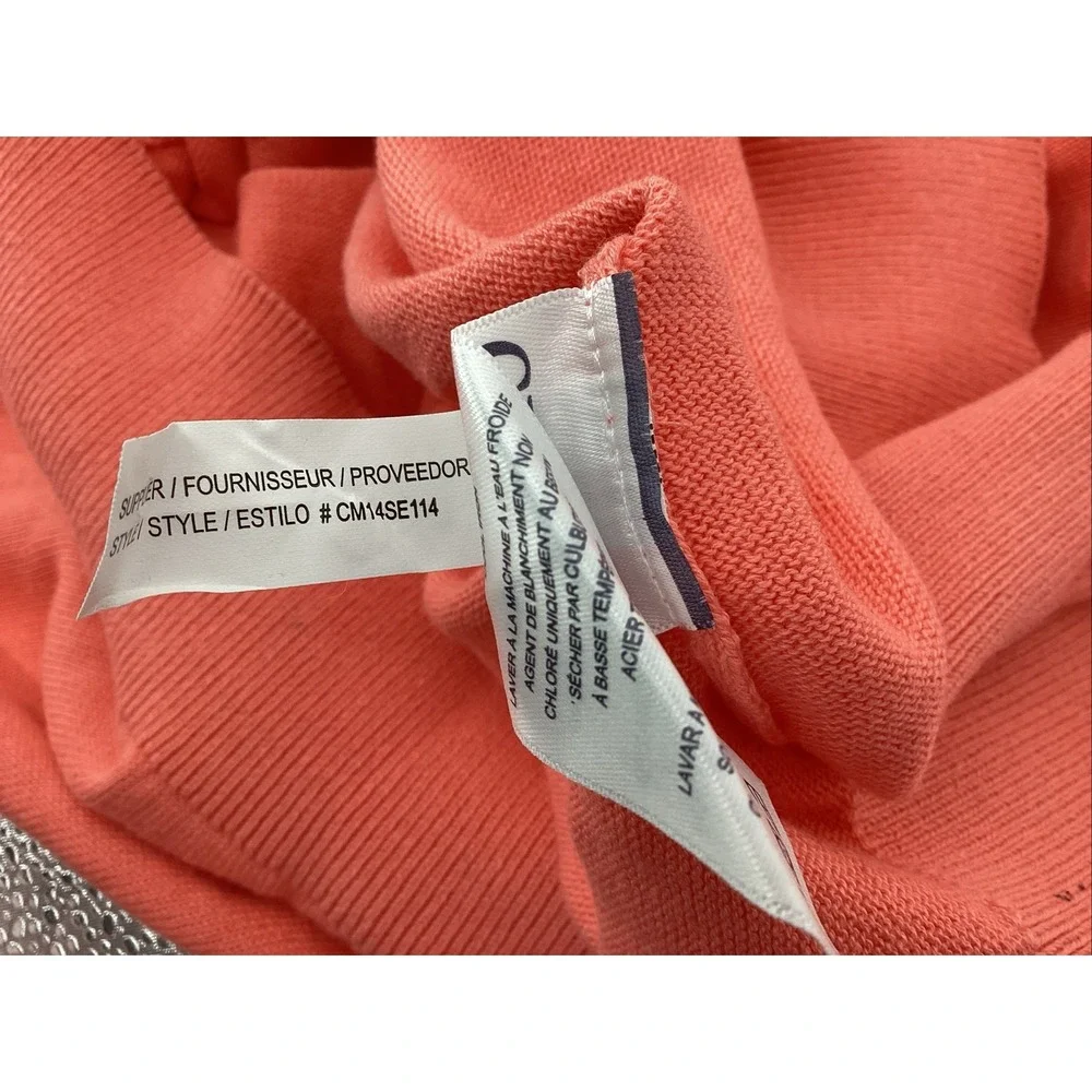 CHAPS Men's XLarge Quarter Zip Pullover Coral Rose 100% Cotton Long Sleeve